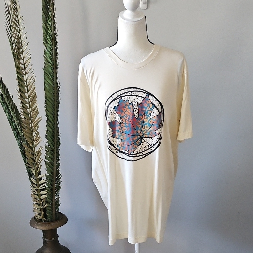 Bella Canvas Cream T-Shirt with Leaf Graphic